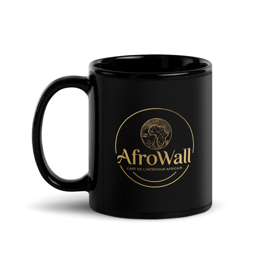 Mug AfroWall noir et or, logo doré – autre vue