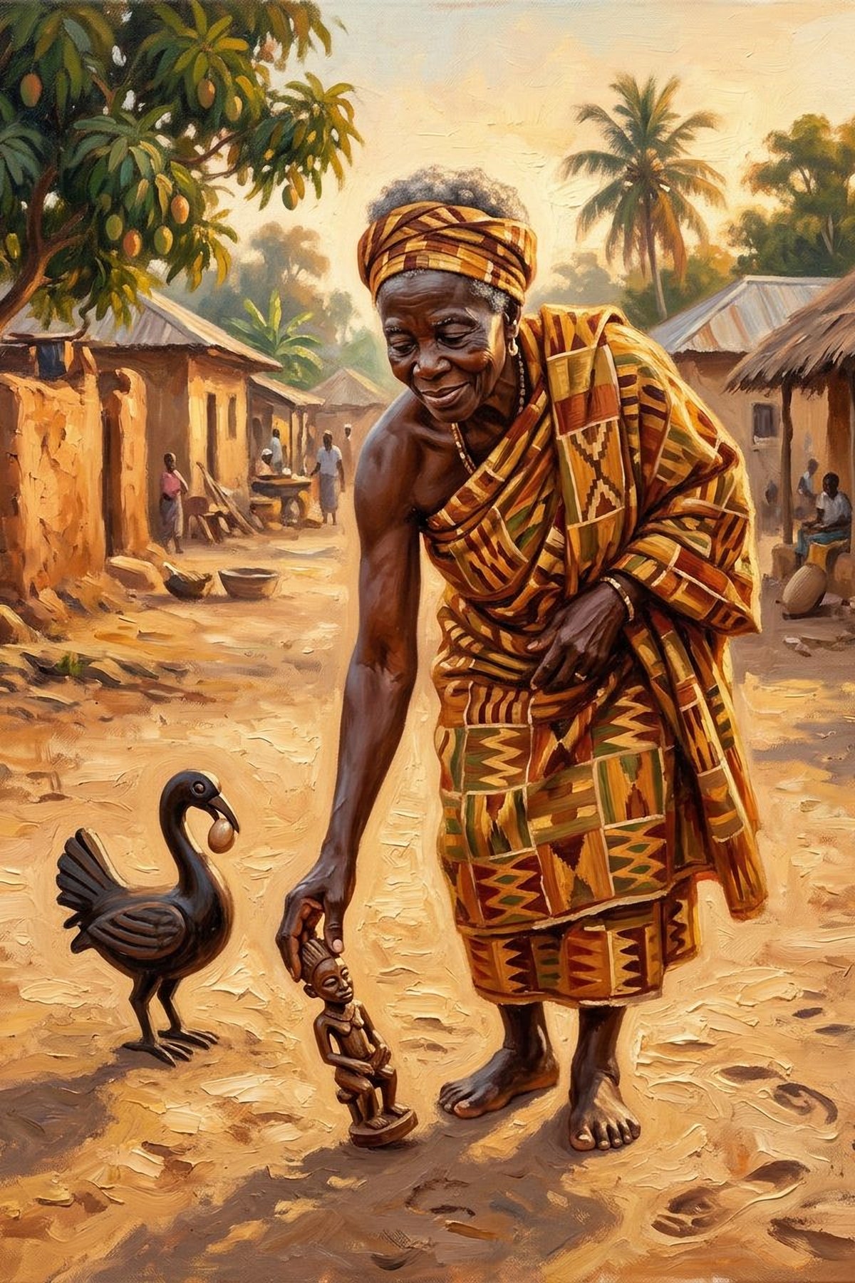 Triptyque Sankofa · Le Retour aux sources – détail d'une toile