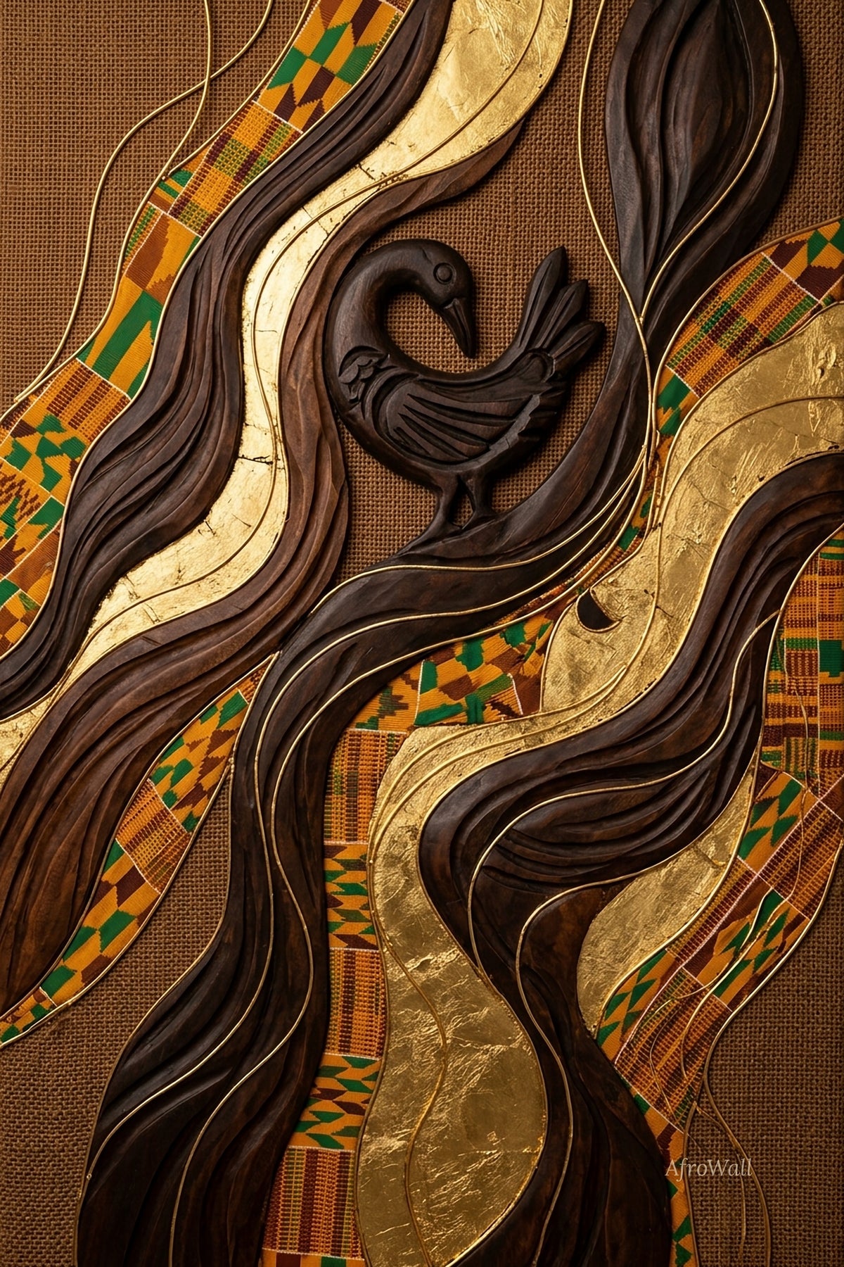 Triptyque Sankofa · Le Retour aux sources – détail d'une toile