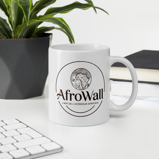 Mug AfroWall blanc, logo AfroWall – autre vue